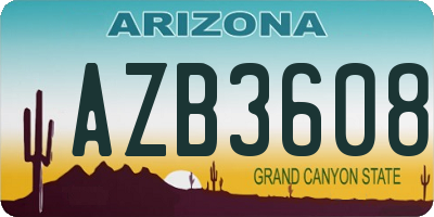 AZ license plate AZB3608