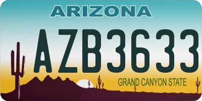 AZ license plate AZB3633