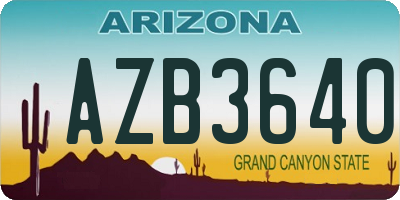 AZ license plate AZB3640