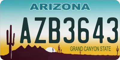 AZ license plate AZB3643