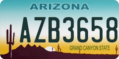 AZ license plate AZB3658