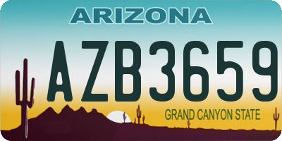 AZ license plate AZB3659