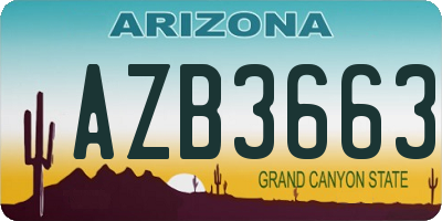 AZ license plate AZB3663