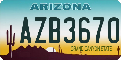 AZ license plate AZB3670