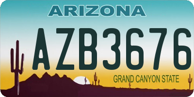 AZ license plate AZB3676