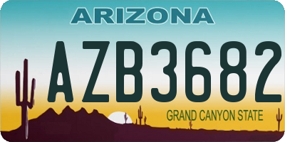 AZ license plate AZB3682