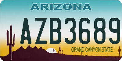AZ license plate AZB3689