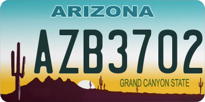 AZ license plate AZB3702