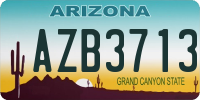 AZ license plate AZB3713