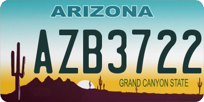 AZ license plate AZB3722