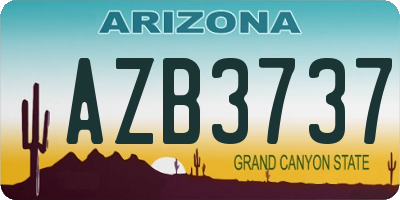 AZ license plate AZB3737