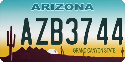AZ license plate AZB3744