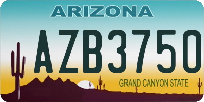 AZ license plate AZB3750