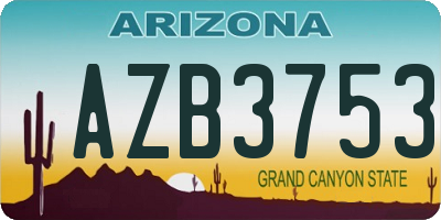 AZ license plate AZB3753