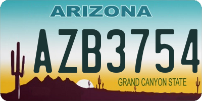 AZ license plate AZB3754