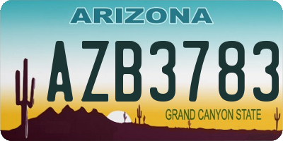AZ license plate AZB3783