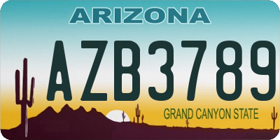 AZ license plate AZB3789