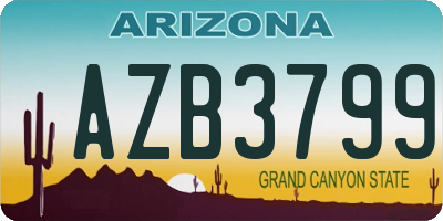 AZ license plate AZB3799