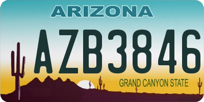AZ license plate AZB3846