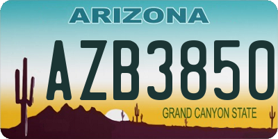 AZ license plate AZB3850