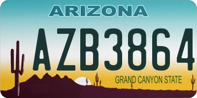 AZ license plate AZB3864