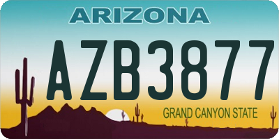 AZ license plate AZB3877