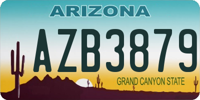 AZ license plate AZB3879