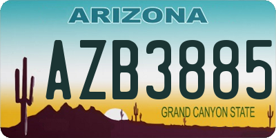 AZ license plate AZB3885