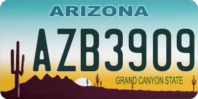 AZ license plate AZB3909