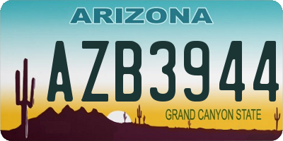 AZ license plate AZB3944