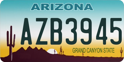 AZ license plate AZB3945