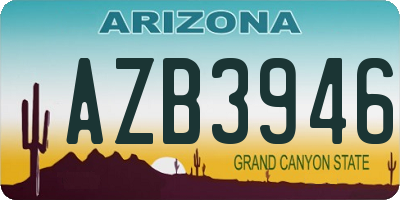 AZ license plate AZB3946
