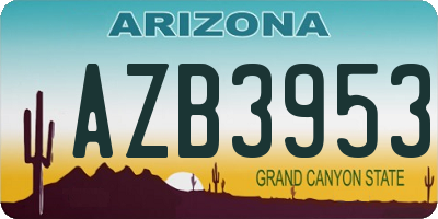 AZ license plate AZB3953