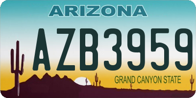 AZ license plate AZB3959