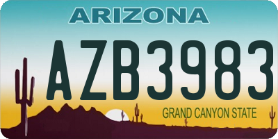 AZ license plate AZB3983