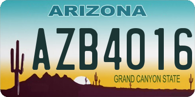 AZ license plate AZB4016