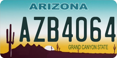AZ license plate AZB4064