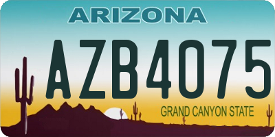 AZ license plate AZB4075