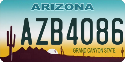 AZ license plate AZB4086