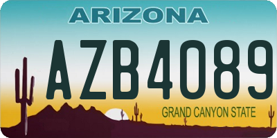 AZ license plate AZB4089