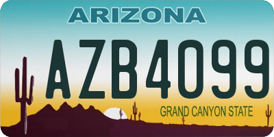AZ license plate AZB4099