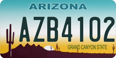 AZ license plate AZB4102