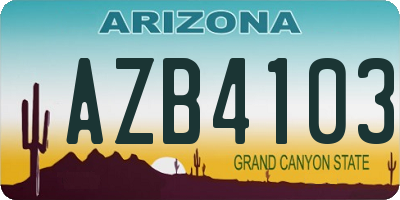 AZ license plate AZB4103