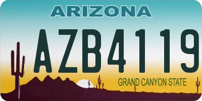 AZ license plate AZB4119