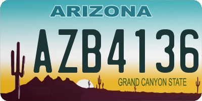 AZ license plate AZB4136