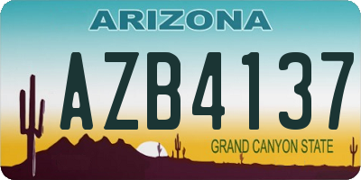 AZ license plate AZB4137