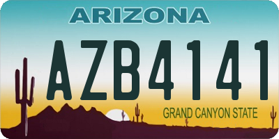 AZ license plate AZB4141
