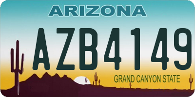 AZ license plate AZB4149