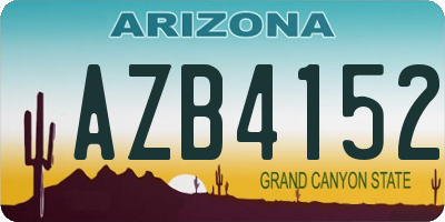AZ license plate AZB4152