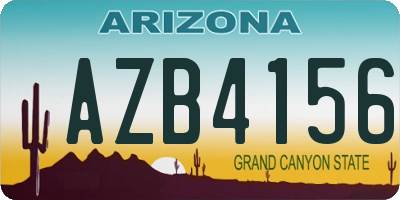 AZ license plate AZB4156